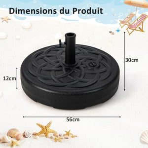 Base per ombrellone pesante per ombrellone diametro 38 e 48 mm base per ombrellone da esterno in hdpe riempita con 39 kg di sabbia/23 litri di acqua 56 x 30 cm 20_0009075