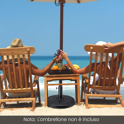 Base ombrellone da esterno pesa 14kg con diametro palo 38/48mm, Supporto rotondo per ombrellone 45x35cm-Basi per ombrellone