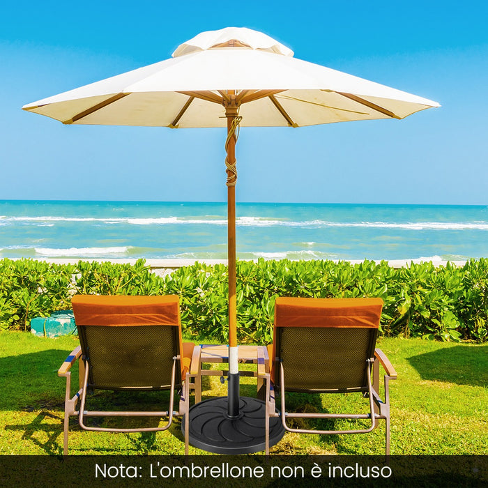 Base ombrellone da esterno pesa 18kg con diametro palo 38/48mm, Supporto rotondo per ombrellone 54x34,5cm-Basi per ombrellone