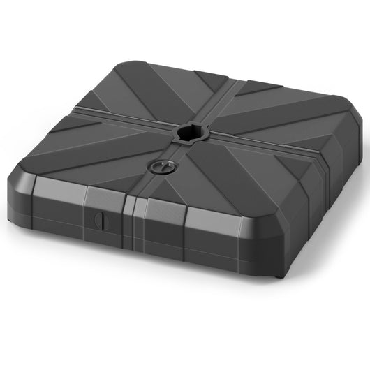 Base per ombrello offset con manici intagliati, Base pesante riempibile con acqua e sabbia con supporto a croce Nero-Basi per ombrellone