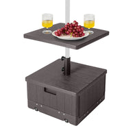 Base per ombrellone pienabile da esterno da 67kg con vassoio sacca ponderata, Supporto per ombrellone per tavolo Marrone-Basi per ombrellone