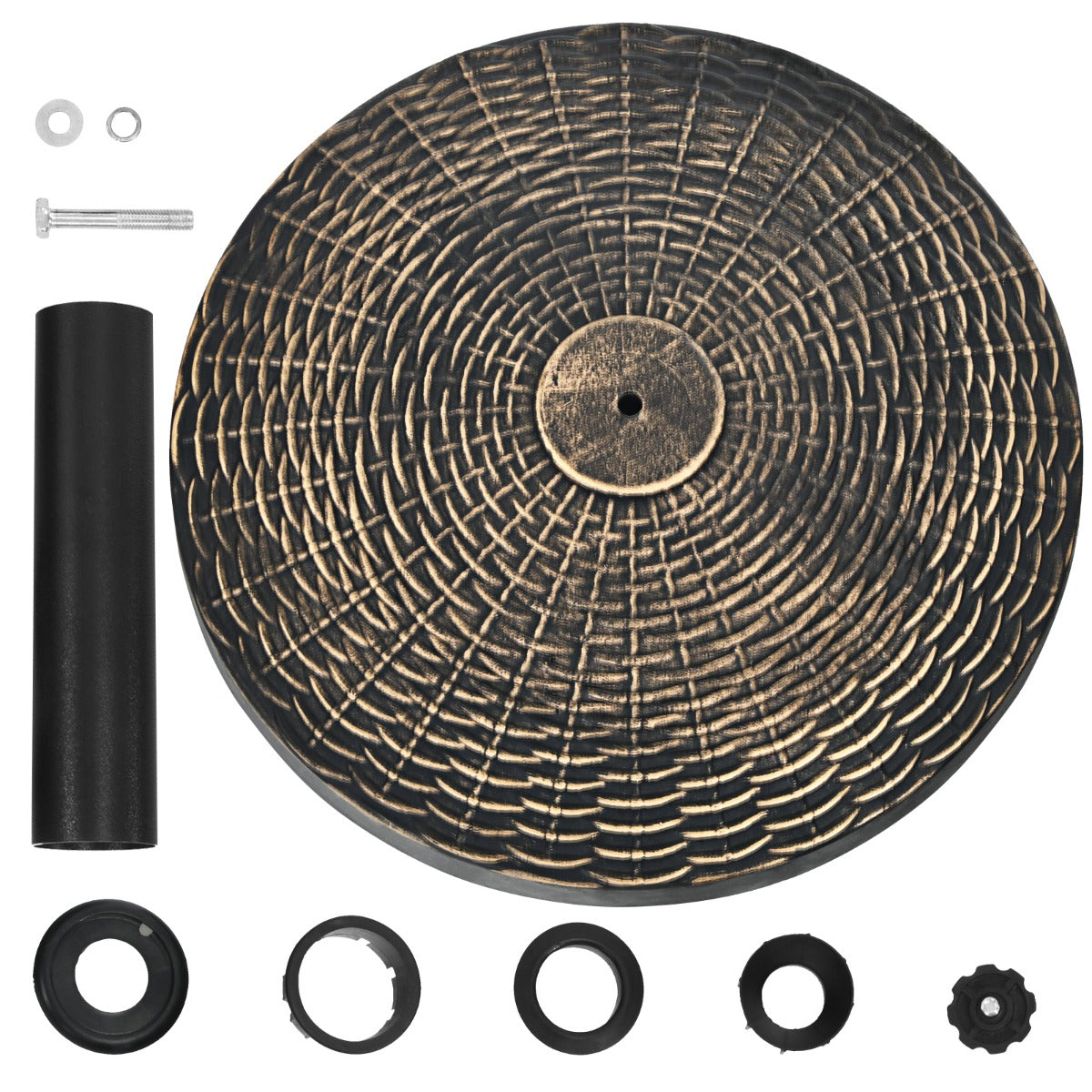 Base per ombrellone in resina da 45cm resistente alle intemperie, Base per ombrellone rotondo da 10kg per esterni-Basi per ombrellone
