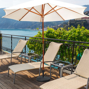 Base per ombrellone rotonda da 22kg, Supporto per ombrellone da esterno in resina con pomello regolabile per cortile-Basi per ombrellone