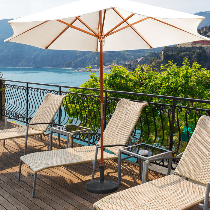 Base per ombrellone rotonda da 22kg, Supporto per ombrellone da esterno in resina con pomello regolabile per cortile-Basi per ombrellone