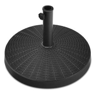 Base per ombrellone rotonda da 22kg, Supporto per ombrellone da esterno in resina con pomello regolabile per cortile-Basi per ombrellone