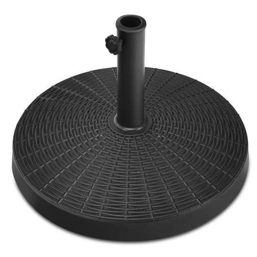 Base per ombrellone rotonda da 22kg, Supporto per ombrellone da esterno in resina con pomello regolabile per cortile-Basi per ombrellone