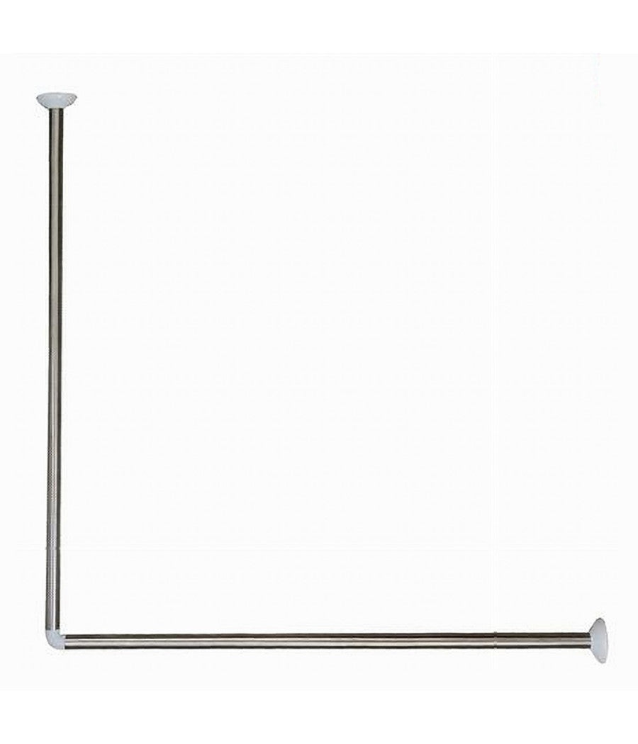 Bastone Asta Per Tenda Doccia Barra A L 2 Lati Angolare Alluminio 80x80cm 69372         