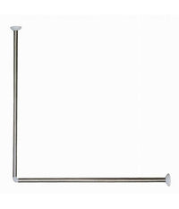 Bastone Asta Per Tenda Doccia Barra A L 2 Lati Angolare Alluminio 80x80cm 69372         