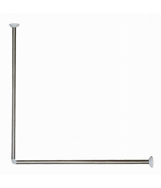 Bastone Asta Per Tenda Doccia Barra A L 2 Lati Angolare Alluminio 80x80cm 69372         