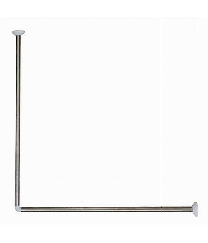 Bastone Asta Per Tenda Doccia Barra A L 2 Lati Angolare Alluminio 80x80cm 69372         