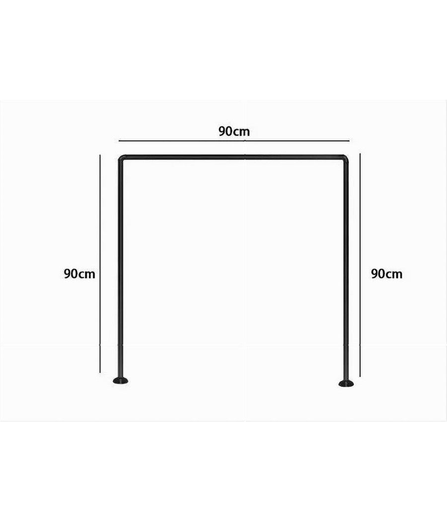 Bastone Asta Per Tenda Doccia Barra A U Tre Lati Angolare Nera 90x90x90 Cm 87234         