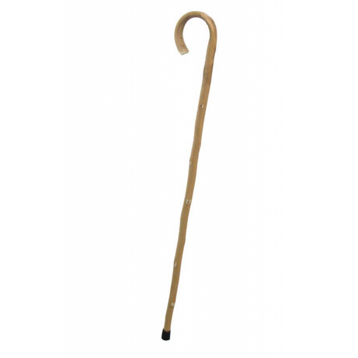 Bastone da passeggio rustico naturale c/punta gomma cm h93