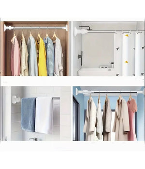 Bastone Silver Estensibile Asta Appendiabiti Tende Regolabile Da 140-260cm 59410         