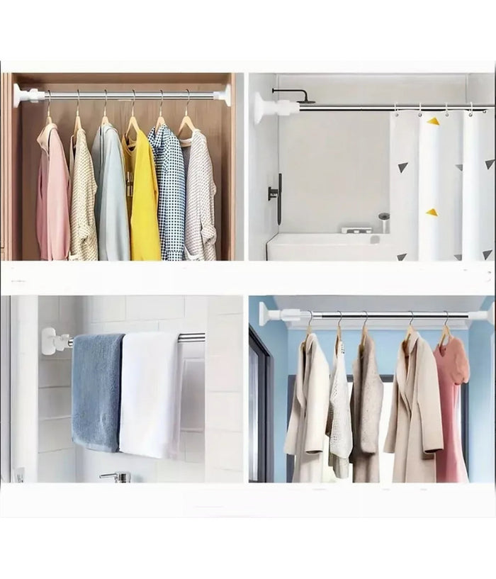 Bastone Silver Estensibile Asta Appendiabiti Tende Regolabile Da 140-260cm 59410         