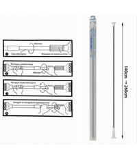 Bastone Silver Estensibile Asta Appendiabiti Tende Regolabile Da 140-260cm 59410         