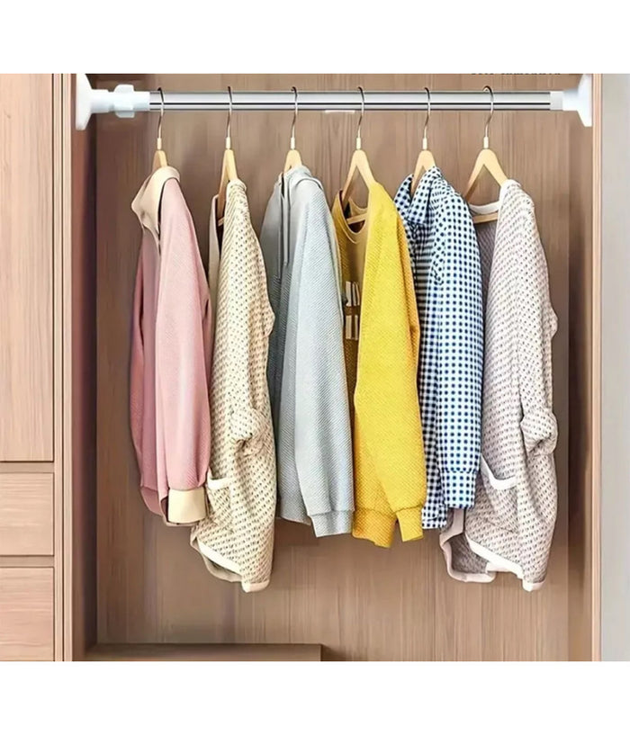 Bastone Silver Estensibile Asta Appendiabiti Tende Regolabile Da 70-120 Cm 59408         