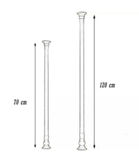 Bastone Silver Estensibile Asta Appendiabiti Tende Regolabile Da 70-120 Cm 59408         