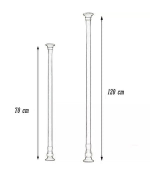 Bastone Silver Estensibile Asta Appendiabiti Tende Regolabile Da 70-120 Cm 59408         