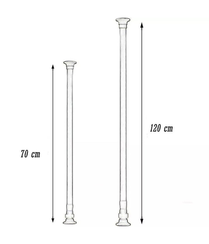 Bastone Silver Estensibile Asta Appendiabiti Tende Regolabile Da 70-120 Cm 59408         