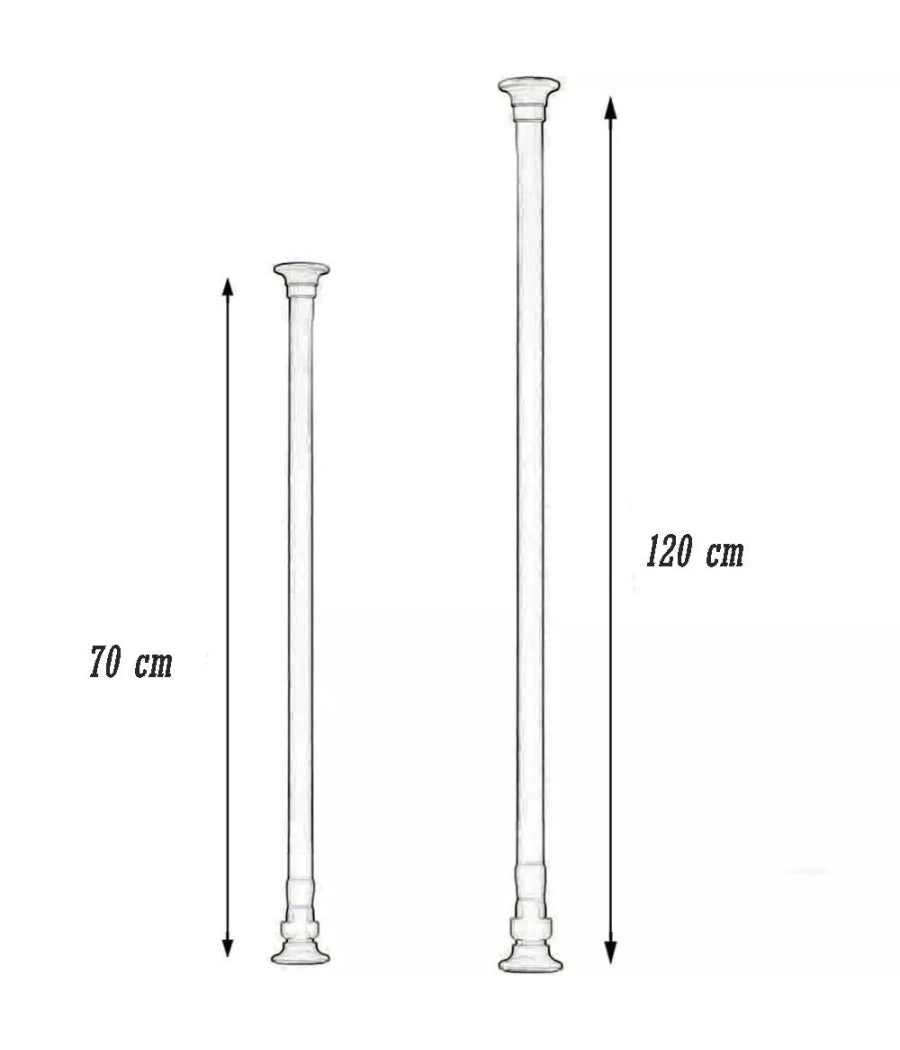 Bastone Silver Estensibile Asta Appendiabiti Tende Regolabile Da 70-120 Cm 59408         