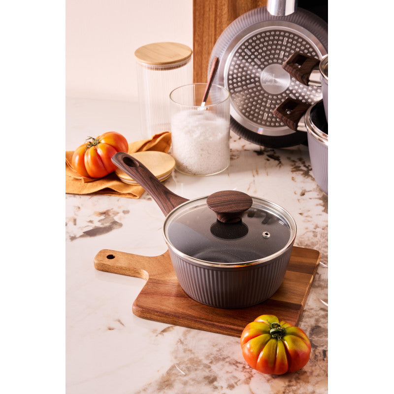 Batteria 8pz Dorica Allungabile Forg-induzione- Manico Effetto Legno Soft Touch