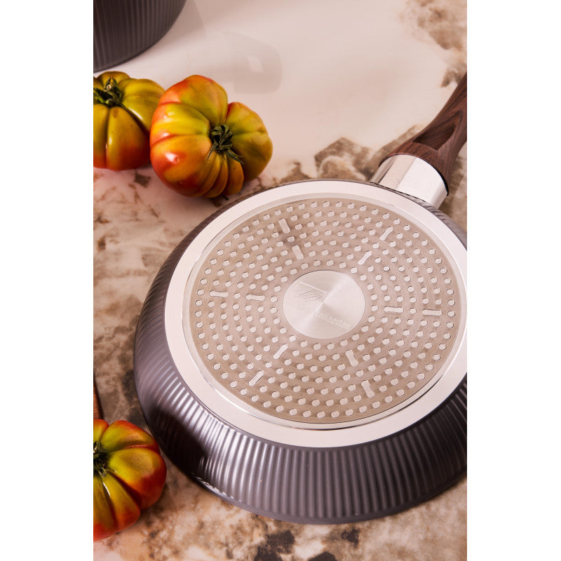 Batteria 8pz Dorica Allungabile Forg-induzione- Manico Effetto Legno Soft Touch