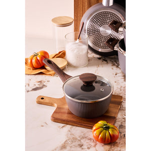 Batteria 8pz Dorica Allungabile Forg-induzione- Manico Effetto Legno Soft Touch