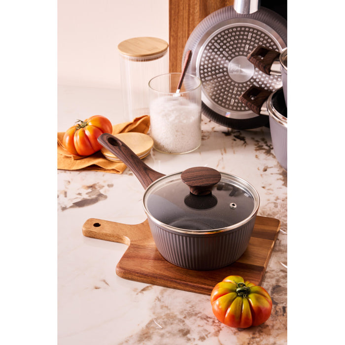 Batteria 8pz Dorica Allungabile Forg-induzione- Manico Effetto Legno Soft Touch