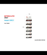 Batteria A Bottone Cr927 A Litio Pile Maxtech Cr927 30mah 3 Volt 5pz Per Orologi         
