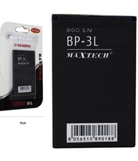 Batteria A Litio Compatibile Con Bp-3l 1300mah 3,7v Cellulare Maxtech Pa-t044         