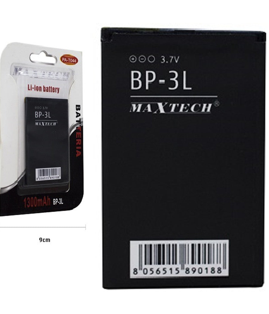 Batteria A Litio Compatibile Con Bp-3l 1300mah 3,7v Cellulare Maxtech Pa-t044         