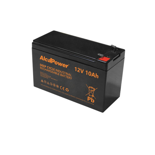 Batteria Ciclica 12V 10Ah Deep Cycle (AGM) - Specifica per Bici Elettriche, Monopattini e Fotovoltaico - Attacco Faston T2