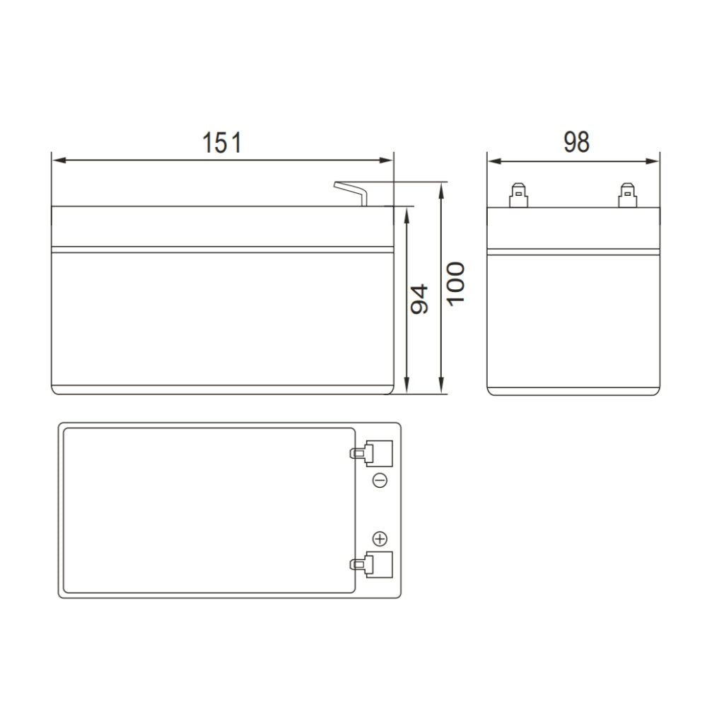 Batteria Ciclica 12V 14Ah Deep Cycle (AGM) - Specifica per Bici Elettriche, Monopattini e Fotovoltaico - Attacco Faston T2