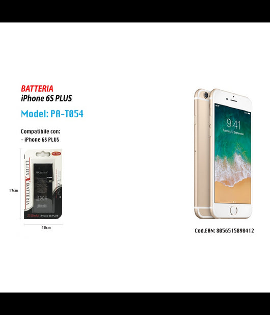 Batteria Compatibile Per Iphone 6s Plus Li-ion 3.8v 2750mah Ricambio Maxtech Pa-t054         