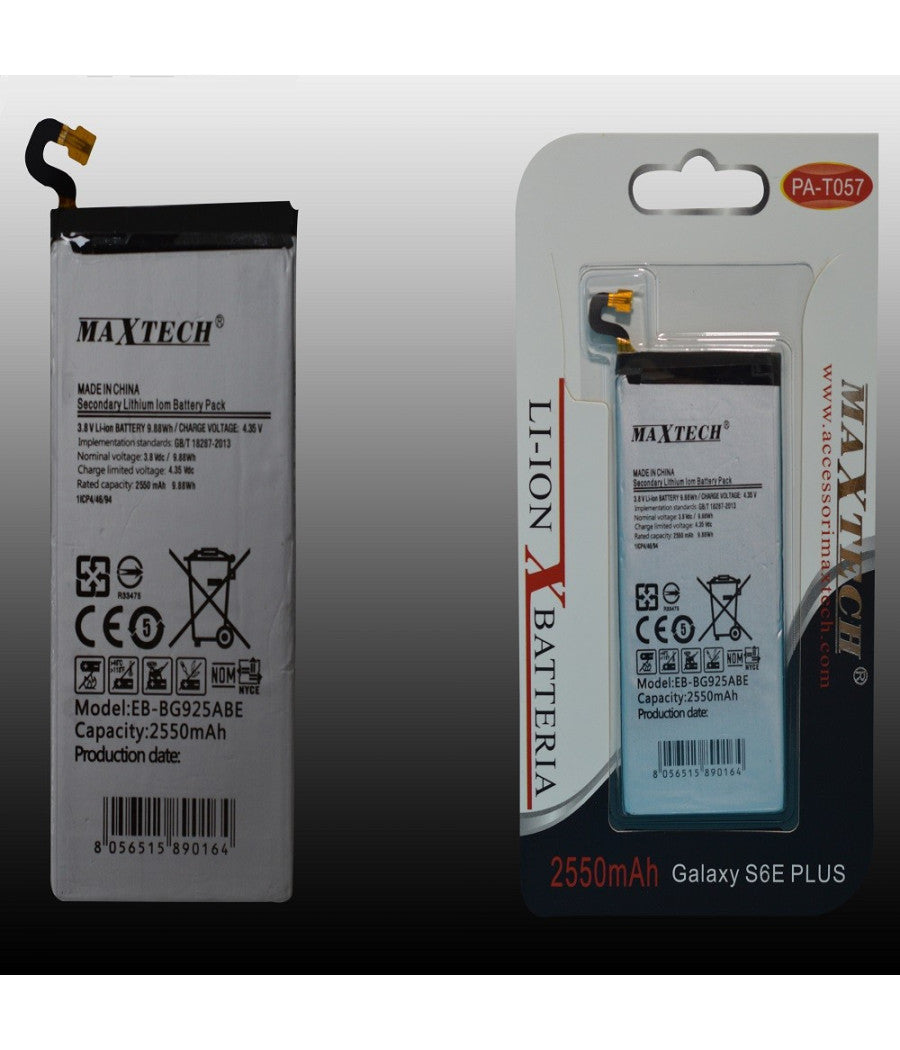 Batteria Compatibile Per Samsung Galaxy S6e Plus A Litio Maxtech 2550mah Pa-t057         