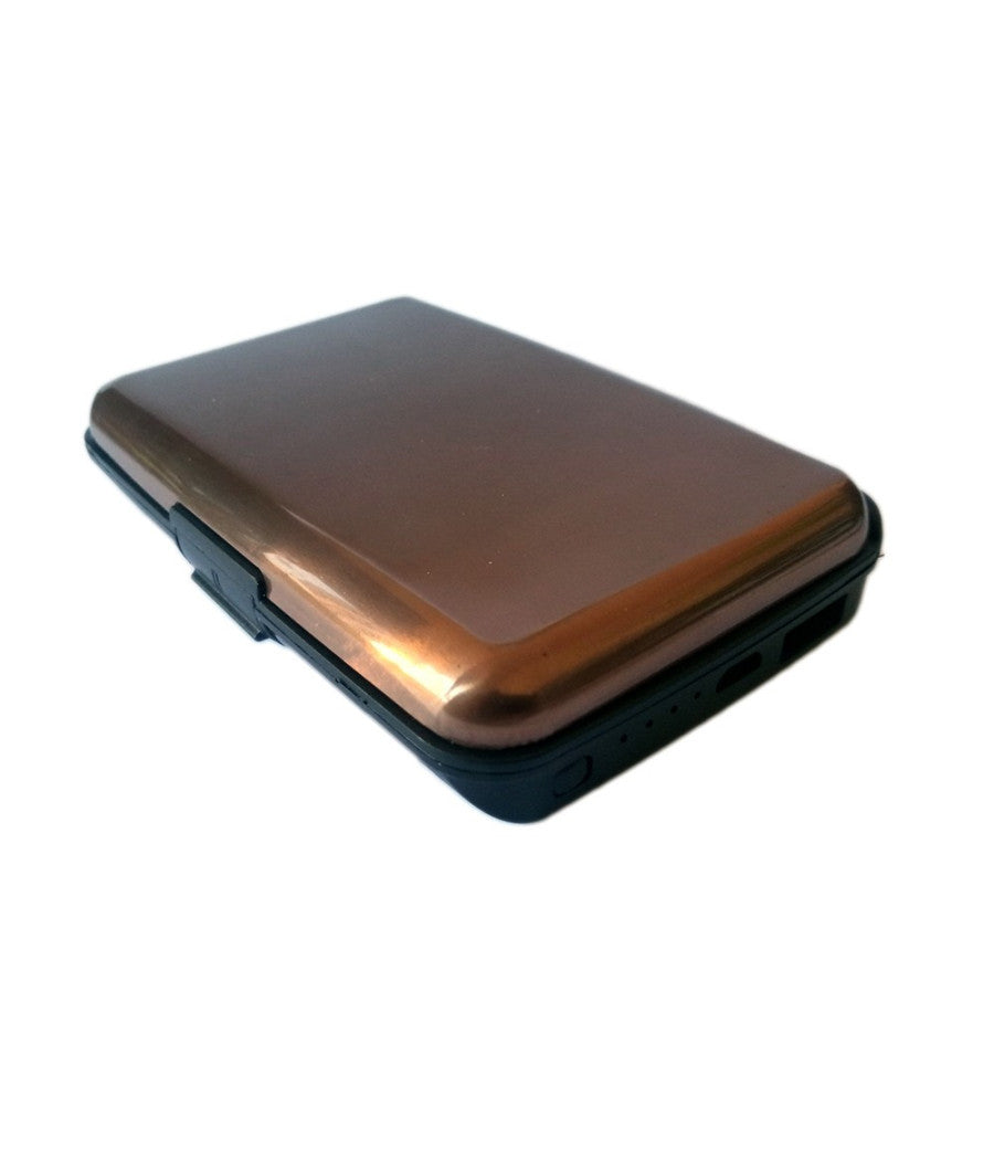 Batteria Esterna Power Bank 2 In 1 Porta Carte Di Credito Tessera In Alluminio         