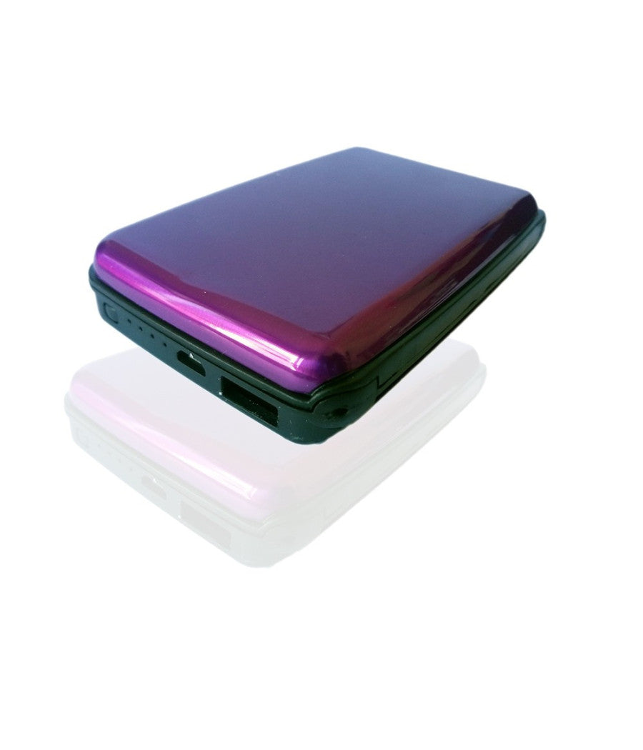 Batteria Esterna Power Bank 2 In 1 Porta Carte Di Credito Tessera In Alluminio         