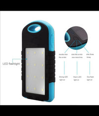 Batteria Esterna Powerbank 8800 Mah Solare Luce Led Caricatore Smartphone         