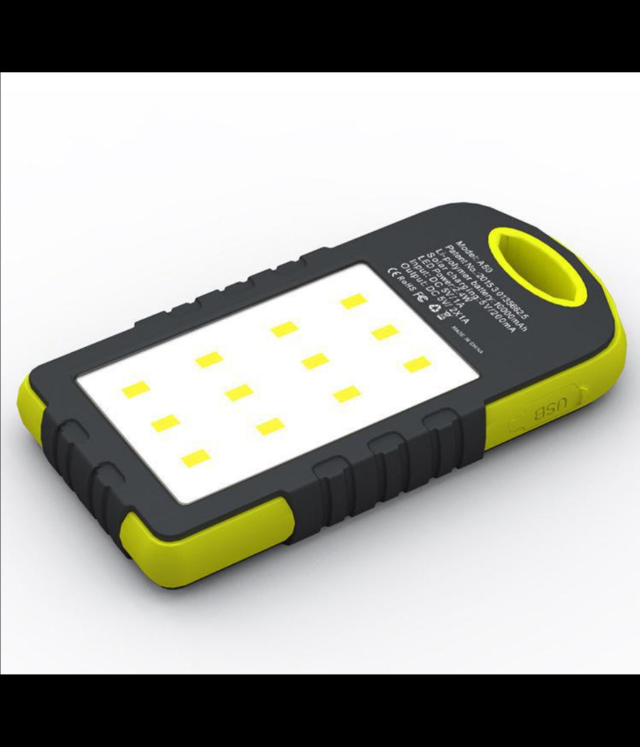 Batteria Esterna Powerbank 8800 Mah Solare Luce Led Caricatore Smartphone         