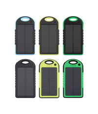 Batteria Esterna Powerbank Solare 5000mah Caricatore Smartphone Tablet Gancio         