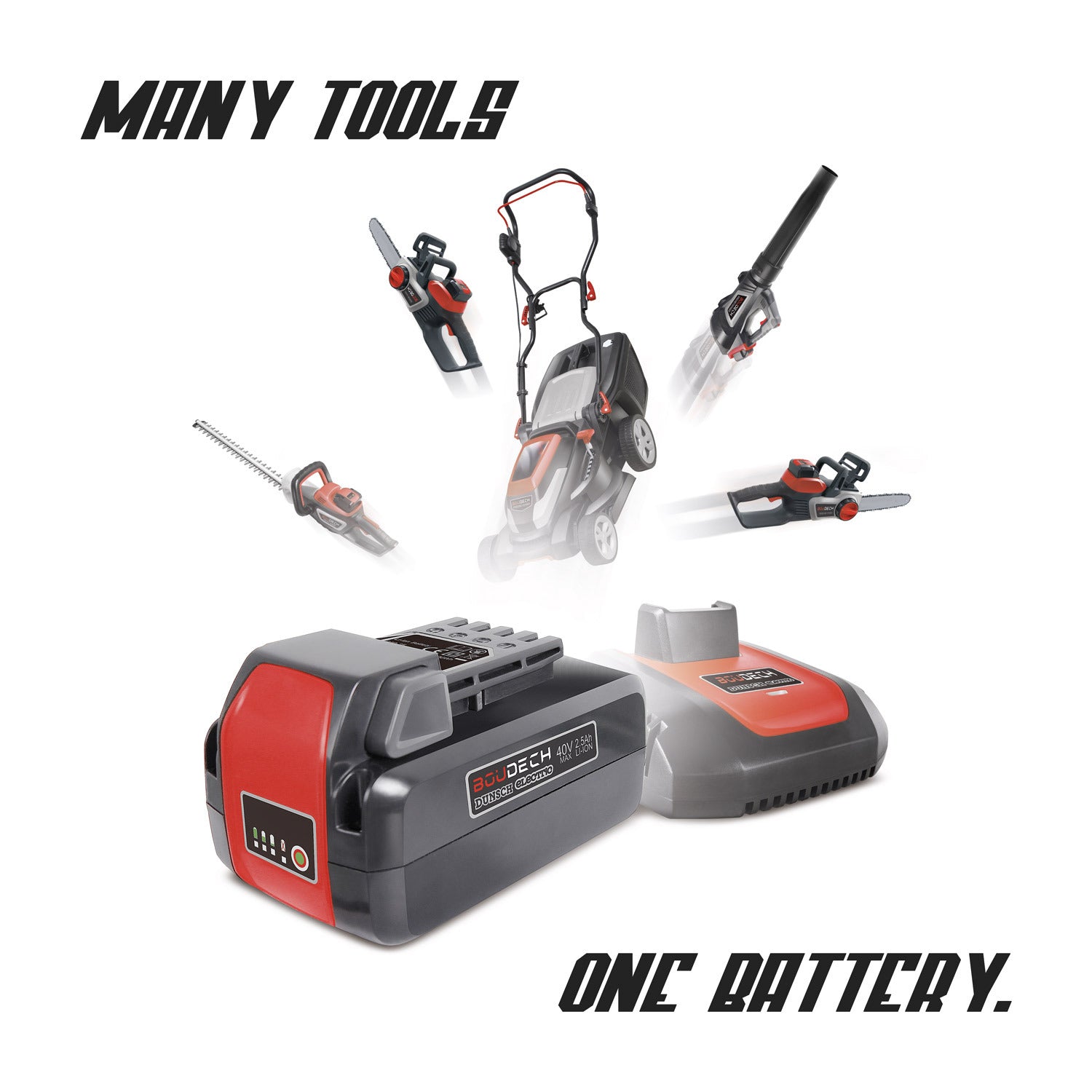 Batteria a celle di litio Samsung 40V/2,5Ah compatibile con tutti gli attrezzi della linea Dunsch Electric