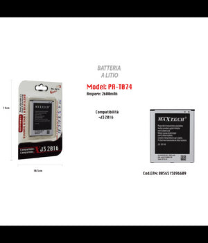 Batteria Litio Lunga Durata Compatibile Samsung J3 2016 Maxtech 2600mah Pa-t074         