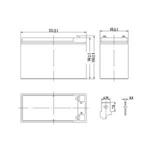 Batteria Ricaricabile 12V 10Ah AGM Ermetica - Ideale per Allarmi, UPS e Giocattoli - Attacco Faston T2