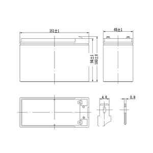 Batteria Ricaricabile 12V 7.2Ah AGM Ermetica - Ideale per Allarmi, UPS e Giocattoli - Attacco Faston T1