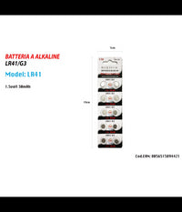 Batterie Pile Alkaline Lr41/g3 1.5v A Bottone Per Orologi Telecomandi Maxtech Lr41         