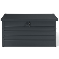 IDMarket - Baule contenitore metallico con serratura grigio antracite per giardino 350L