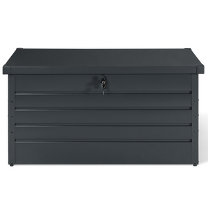 IDMarket - Baule contenitore metallico con serratura grigio antracite per giardino 350L