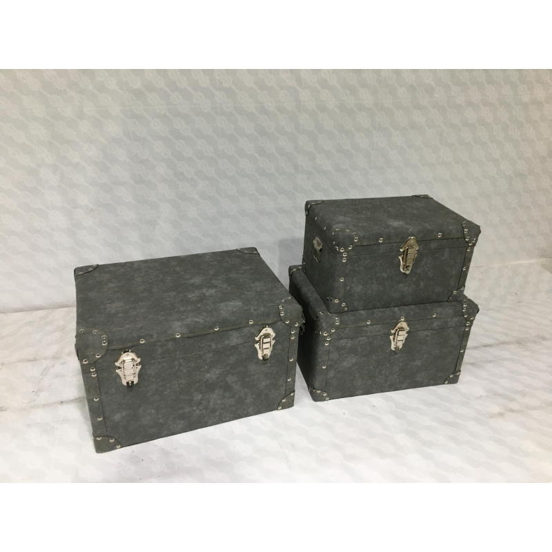 Baule ecopelle 1-3 grigio cm 80x50h30,5