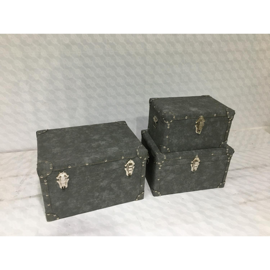 Baule ecopelle 1-3 grigio cm 80x50h30,5