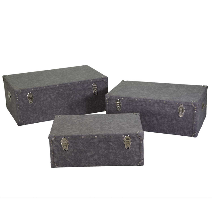 Baule ecopelle 1-3 grigio cm 80x50h30,5